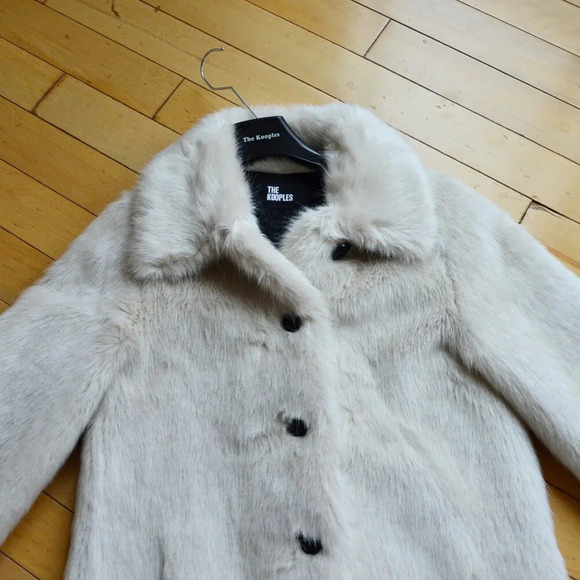 The Kooples White faux fur coat Size 1 - Picture 2 of 12